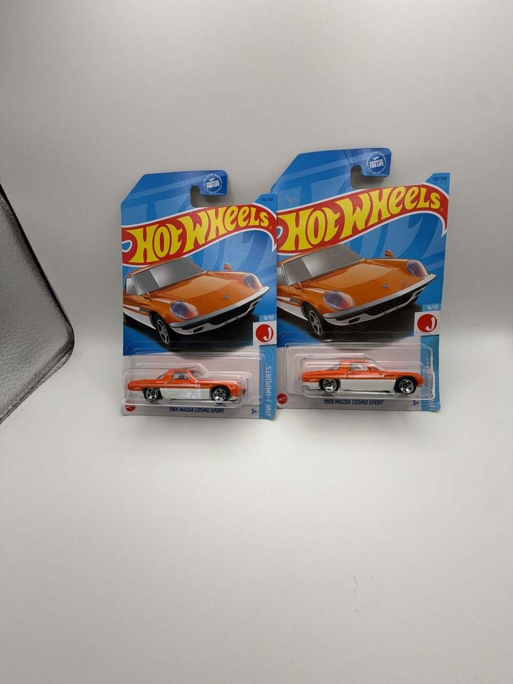 Hot Wheels 1968 Mazda Cosmo Sport Orange HW J-Imports 118/250 Lot of 2